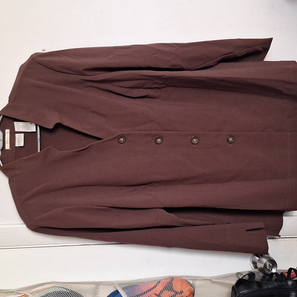 Emma James 18W Brown Button-Up Blazer